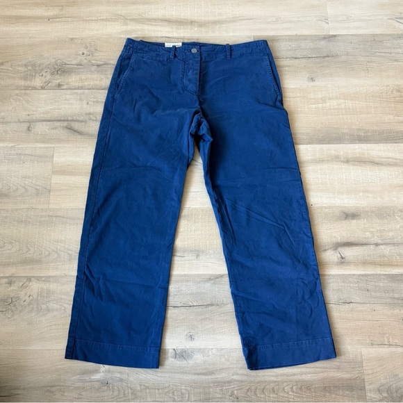 Nili Lotan blue cotton Tomboy wide leg ankle pants - size 10 (Medium) - Picture 4 of 5